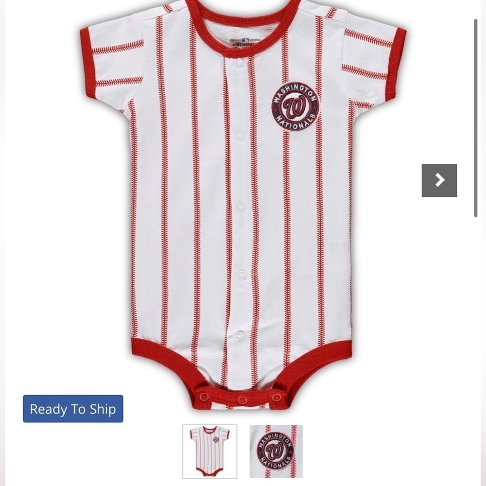 INFANT Arizona Diamondbacks White Pinstripe Power Hitter Romper